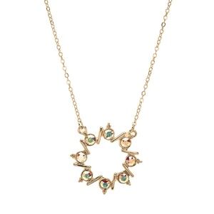 Gold Crystal Wreath Necklace on Holiday Card – Sparkling Gift-Ready Jewelry for
